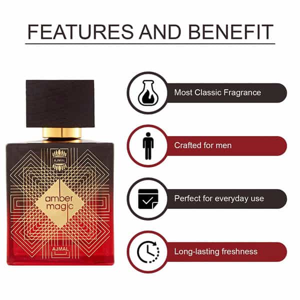 Ajmal Amber Magic Edp 100Ml Perfume For Men And Jannatul Firdaus Cp Oil 10Ml For Unisex