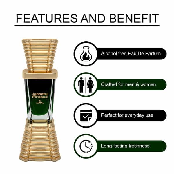 Ajmal Amber Magic Edp 100Ml Perfume For Men And Jannatul Firdaus Cp Oil 10Ml For Unisex