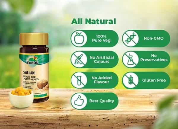 Zandu Sallaki Pure Herb Joint Support Capsules Bottle Of 60