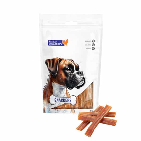 Snackers Marbled Chicken Strips Dog Treats | 70 G