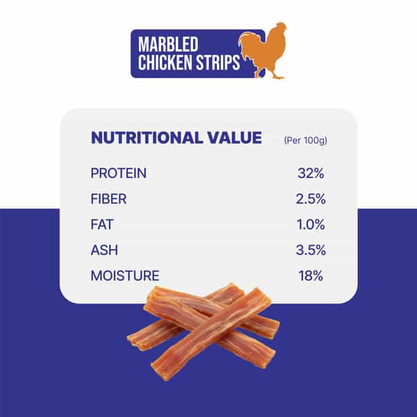 Snackers Marbled Chicken Strips Dog Treats | 70 G