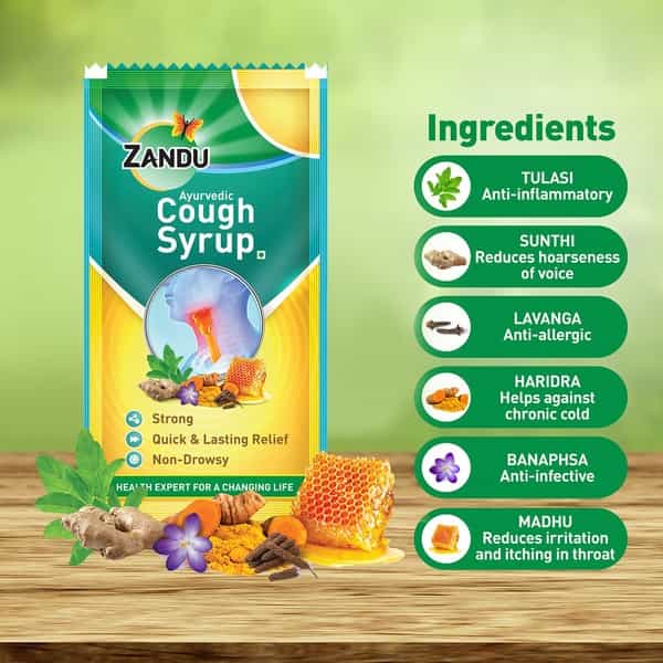 Zandu Ayurvedic Cough Syrup - 8 Ml
