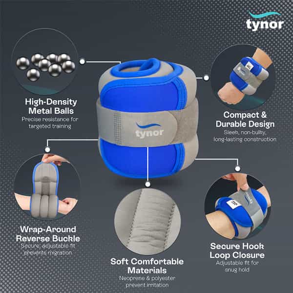 Tynor Weight Cuff Grey 0.5Kg Universal Size 1 Unit