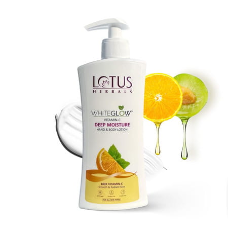 Lotus Herbals Whiteglow Vitamin C Deep Moisture Hand & Body Lotion Moisturises And Brightens | 400ml