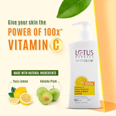 Lotus Herbals Whiteglow Vitamin C Deep Moisture Hand & Body Lotion Moisturises And Brightens | 400ml