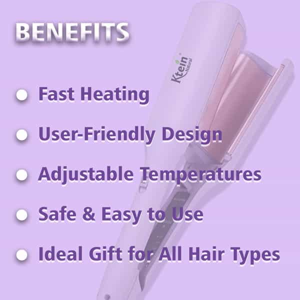 Ktein Wave Hair Curling Iron | 2-Barrel Ionic Wavy Hair Curler | 32Mm Multifunctional Hair Waver