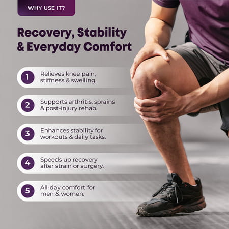 Betterhood Premium Knee Sleeve With Easymove Max Stability Design (Grey | Xl)
