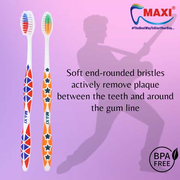 Maxi Rockstar Soft Toothbrush (Pack Of 12)