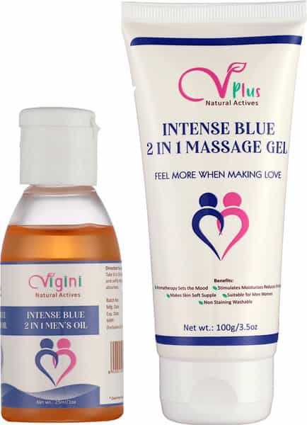Vigini Lube Lubricant Sensual Massage Gel + Lubricant Massage Performance Booster Oil (100Ml+25Ml)