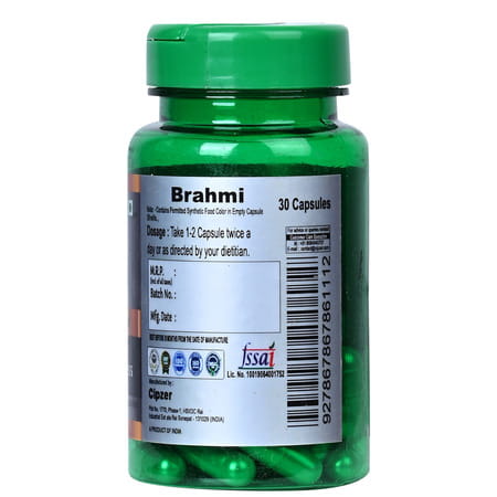 Cipzer Brahmi 30 Capsules | Supports Memory| Brain Health & Cognitive Wellness