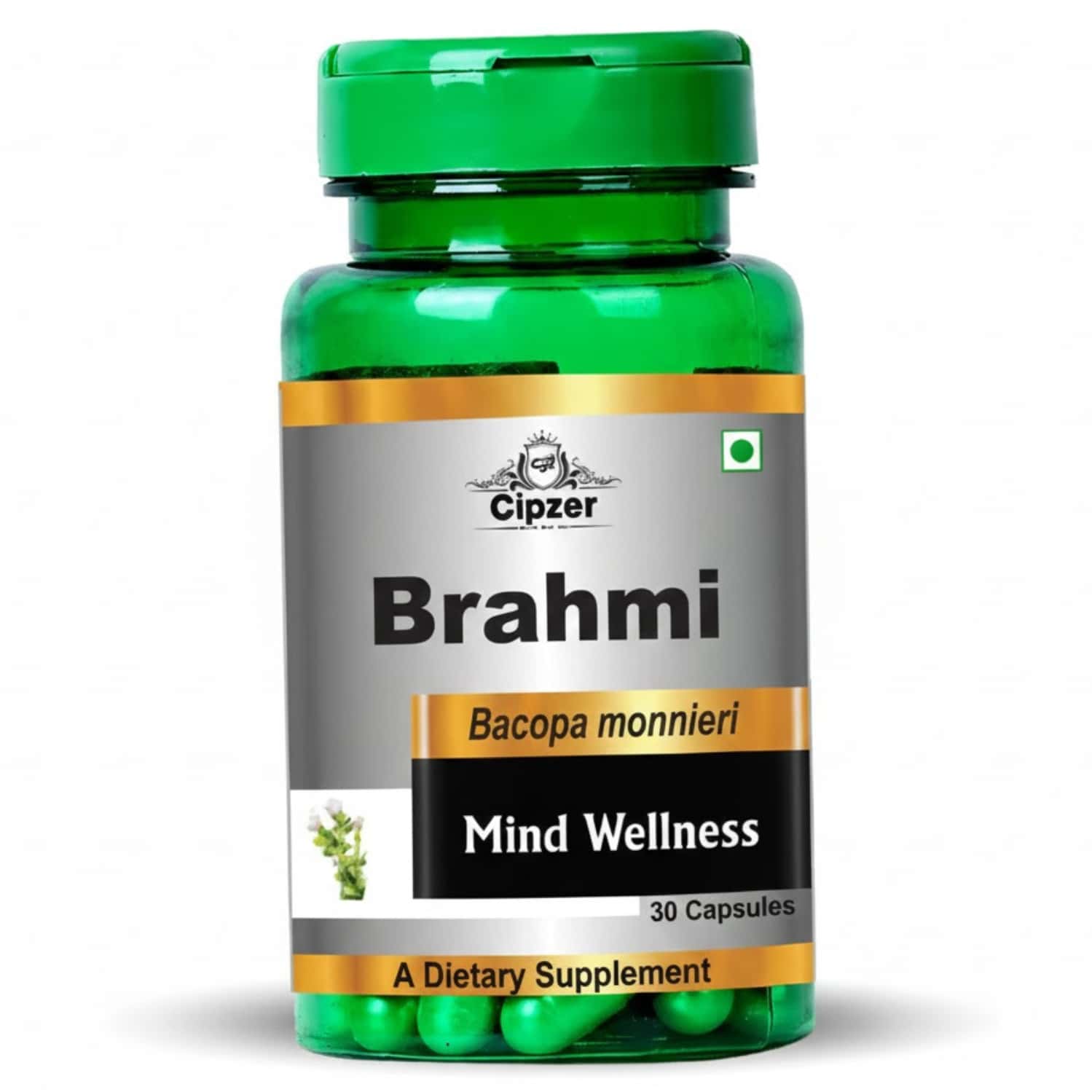 Cipzer Brahmi 30 Capsules | Supports Memory| Brain Health & Cognitive Wellness