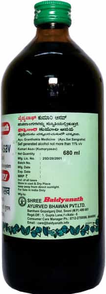 Baidyanath Asli Ayurved Kumari Asav 680Ml Healthy Digestive Ayurvedic Syrup For Acidity