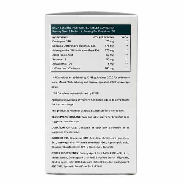 Herbs O' Shrubs Life-100 | Daily Energy | Vitality & Antioxidant Support | 30 Tablets