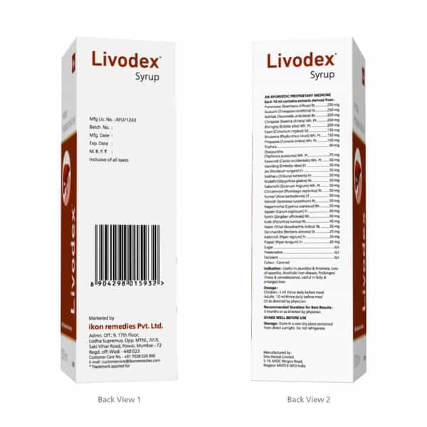Livodex Syrup 200 Ml | Liver Health Supplement | Detox Liver (Pack Of 4)