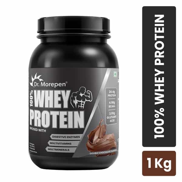 Dr. Morepen 100% Whey Protein Double Chocolate | Powder | 1 Kg