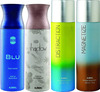 Ajmal 1 Blu Homme | Shadow Distraction | Magnetize Unisex Deodorants Each 200Ml Pack Of 4+ 4 Parfum