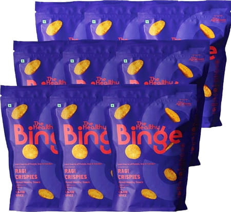 The Healthy Binge | Baked Chips |Ragi Cajun Spice | 0% Cholesterol | Pack Of 9