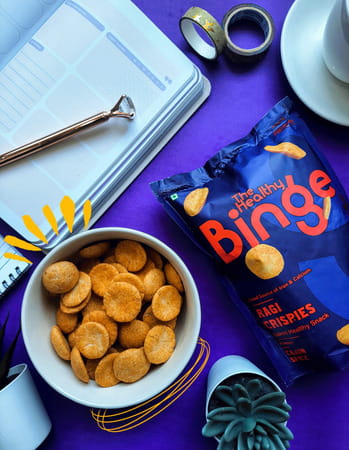 The Healthy Binge | Baked Chips |Ragi Cajun Spice | 0% Cholesterol | Pack Of 9