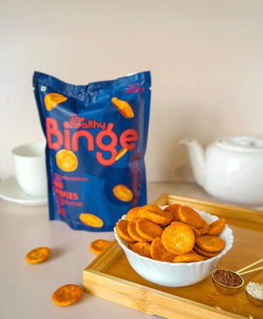 The Healthy Binge | Baked Chips |Ragi Cajun Spice | 0% Cholesterol | Pack Of 9