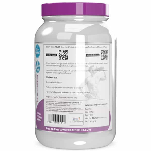 Healthyhey Nutrition 100% Egg White Protein - 80% Protein - 1 Kg (Vanilla)