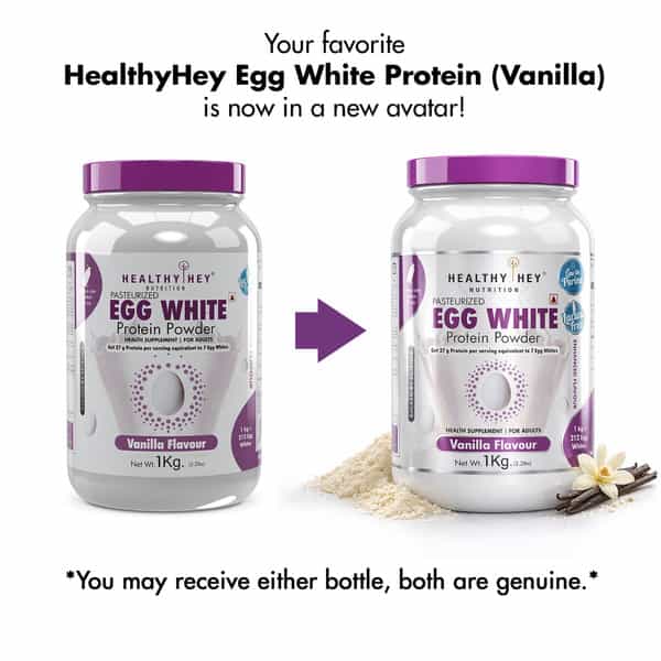 Healthyhey Nutrition 100% Egg White Protein - 80% Protein - 1 Kg (Vanilla)