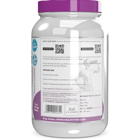 Healthyhey Nutrition 100% Egg White Protein - 80% Protein - 1 Kg (Vanilla)
