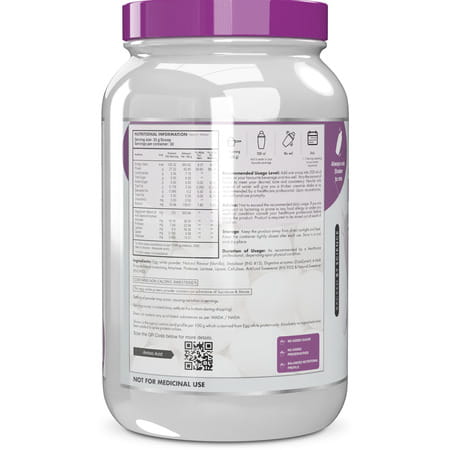 Healthyhey Nutrition 100% Egg White Protein - 80% Protein - 1 Kg (Vanilla)