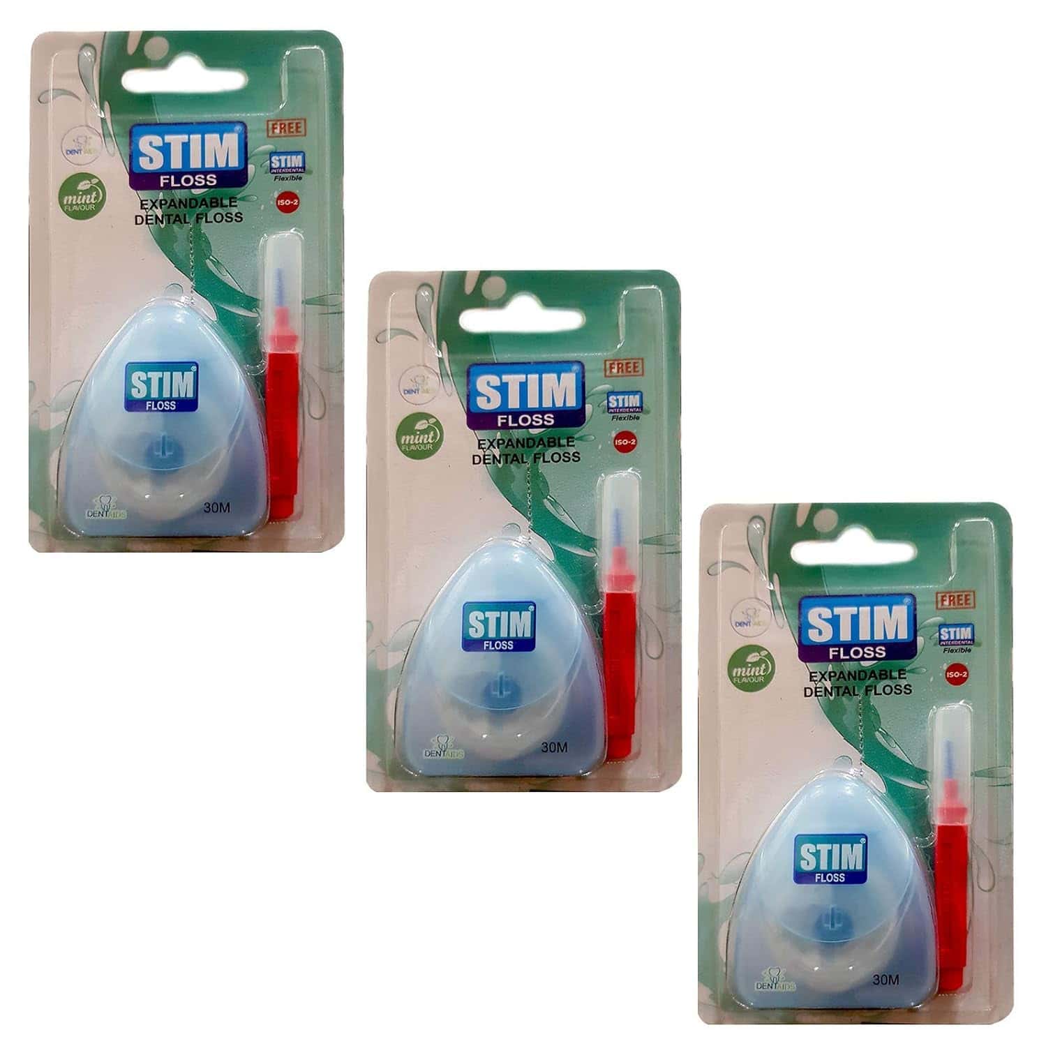 Dr.Dentaids Stim Floss - Regular Minty Floss (Pack Of 3)