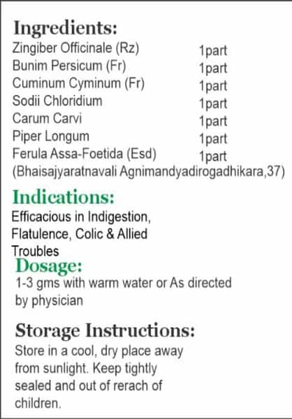 Ojasveda Hingvastak Churan For Stomach - 100G