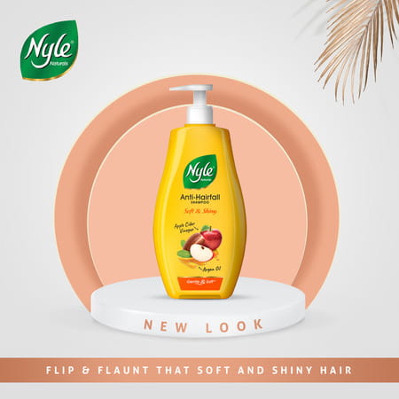 Nyle Naturals Soft And Shiny Anti Hairfall Shampoo | With Apple Cider Vinegar & Argan Oil | 400ml