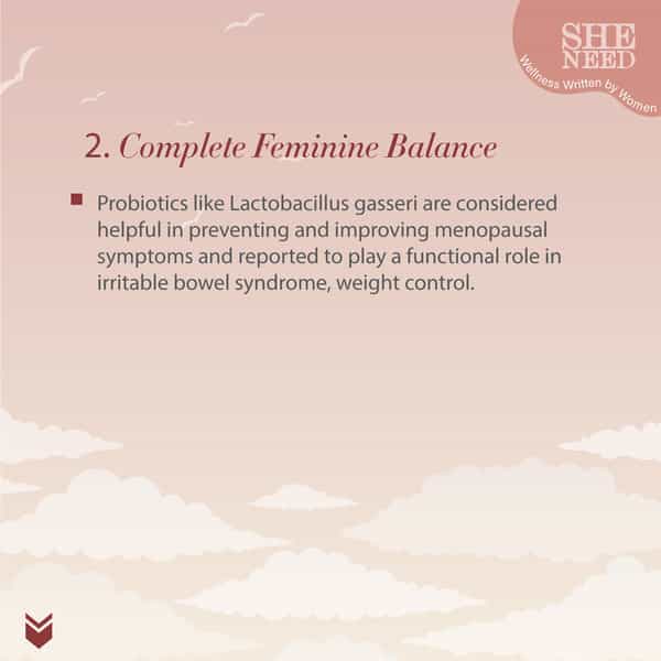 Sheneed Daily Probiotics - Complete Feminine Balance| Good Bacteria & Yeast - 60 Capsules