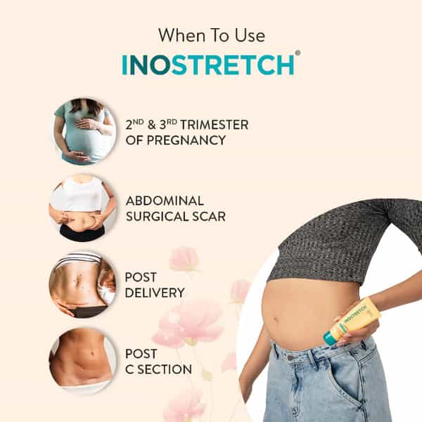 Inostretch Stretch Mark & Scar Cream With Rutin & Peptides| Paraben-Free Formula 60G