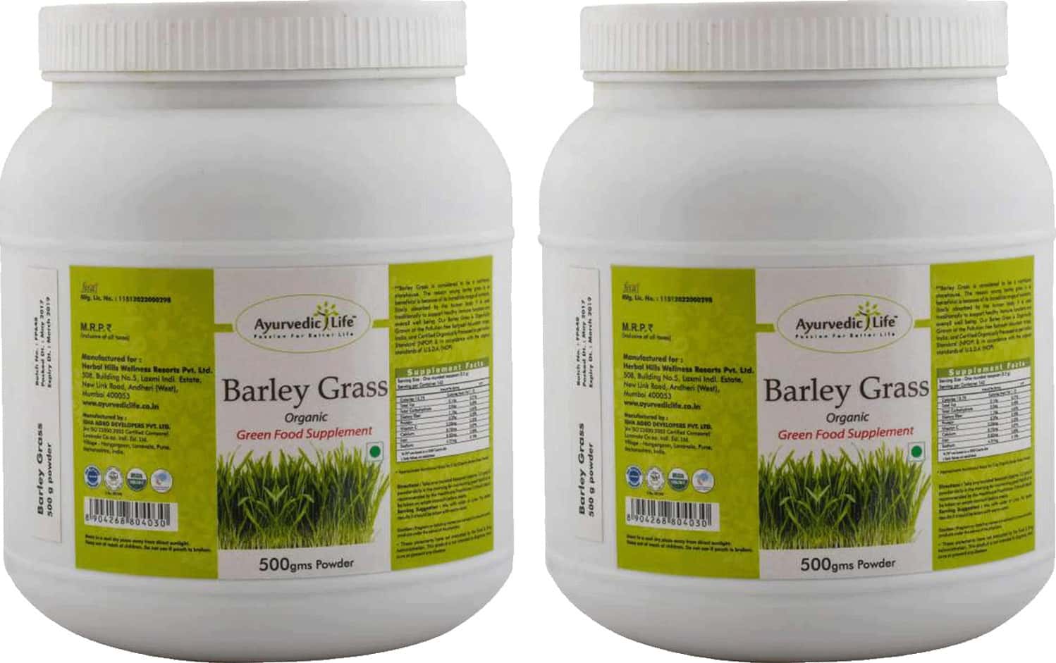 Buy AYURVEDIC LIFE BARLEY GRASS POWDER 500 G PACK OF 2 Online & Get