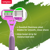 Sirona Reusable Hair Removal Razor For Women With Aloe Boost Shaving Razor - Pack Of 1