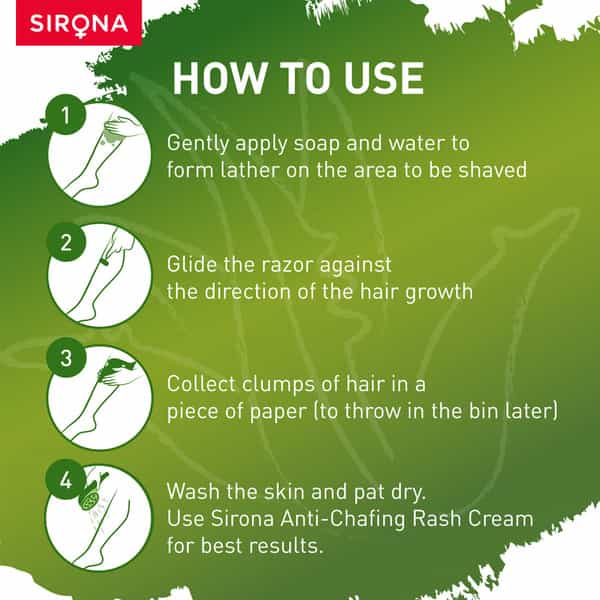 Sirona Reusable Hair Removal Razor For Women With Aloe Boost Shaving Razor - Pack Of 1