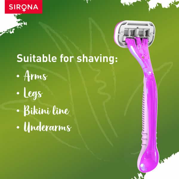 Sirona Reusable Hair Removal Razor For Women With Aloe Boost Shaving Razor - Pack Of 1