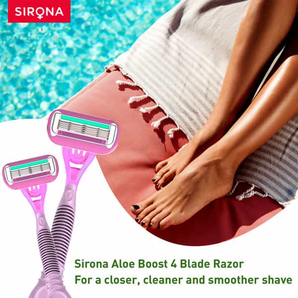 Sirona Reusable Hair Removal Razor For Women With Aloe Boost Shaving Razor - Pack Of 1