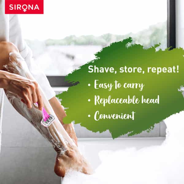Sirona Reusable Hair Removal Razor For Women With Aloe Boost Shaving Razor - Pack Of 1