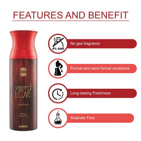 Ajmal Shine Eau De Parfum Powdery 75ml Perfume For Women And Sacred Love Deodorant 200ml For Women