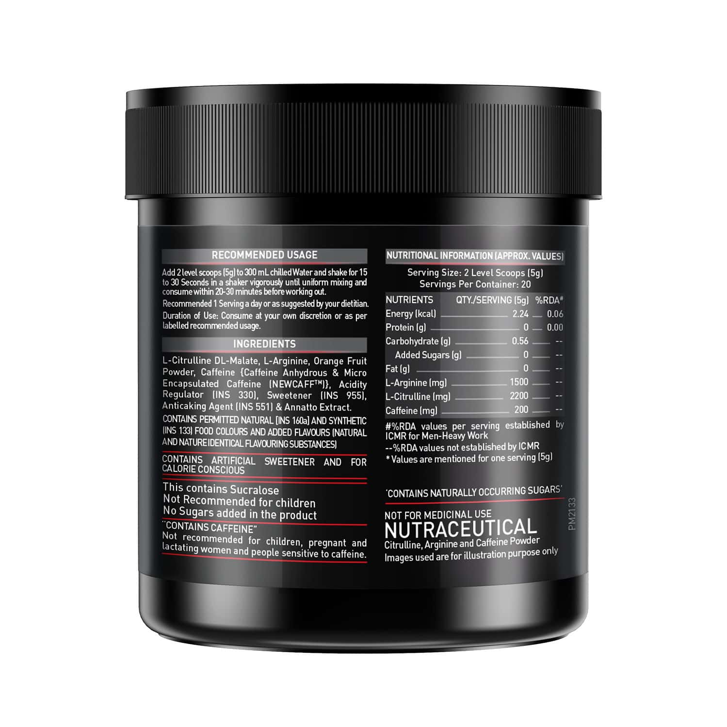 Buy MUSCLEBLAZE PRE WORKOUT 200, 200MG CAFFEINE, 2200MG CITRULLINE