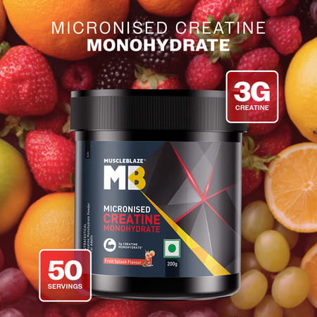 Muscleblaze Micronized Creatine Monohydrate Powder | Fruit Splash (50 Servings | 200g)