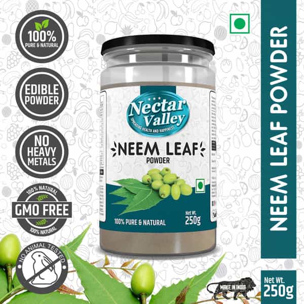 Nectar Valley Neem Powder (Azadirachta Indica) Organically Processed Neem Leaves Powder - 250G