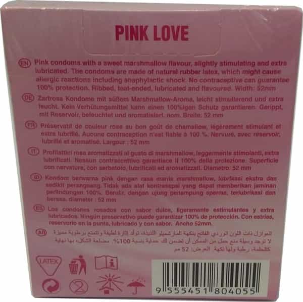 Gizmoswala Esp Pink Love Condoms With Marshmallow Flavour- Pack Of 3