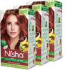 Nisha Creme Hair Color 5.50 Mahogany 120G Pack Of 3 | Ammonia Free Hair Colour | 100% Grey Coverage