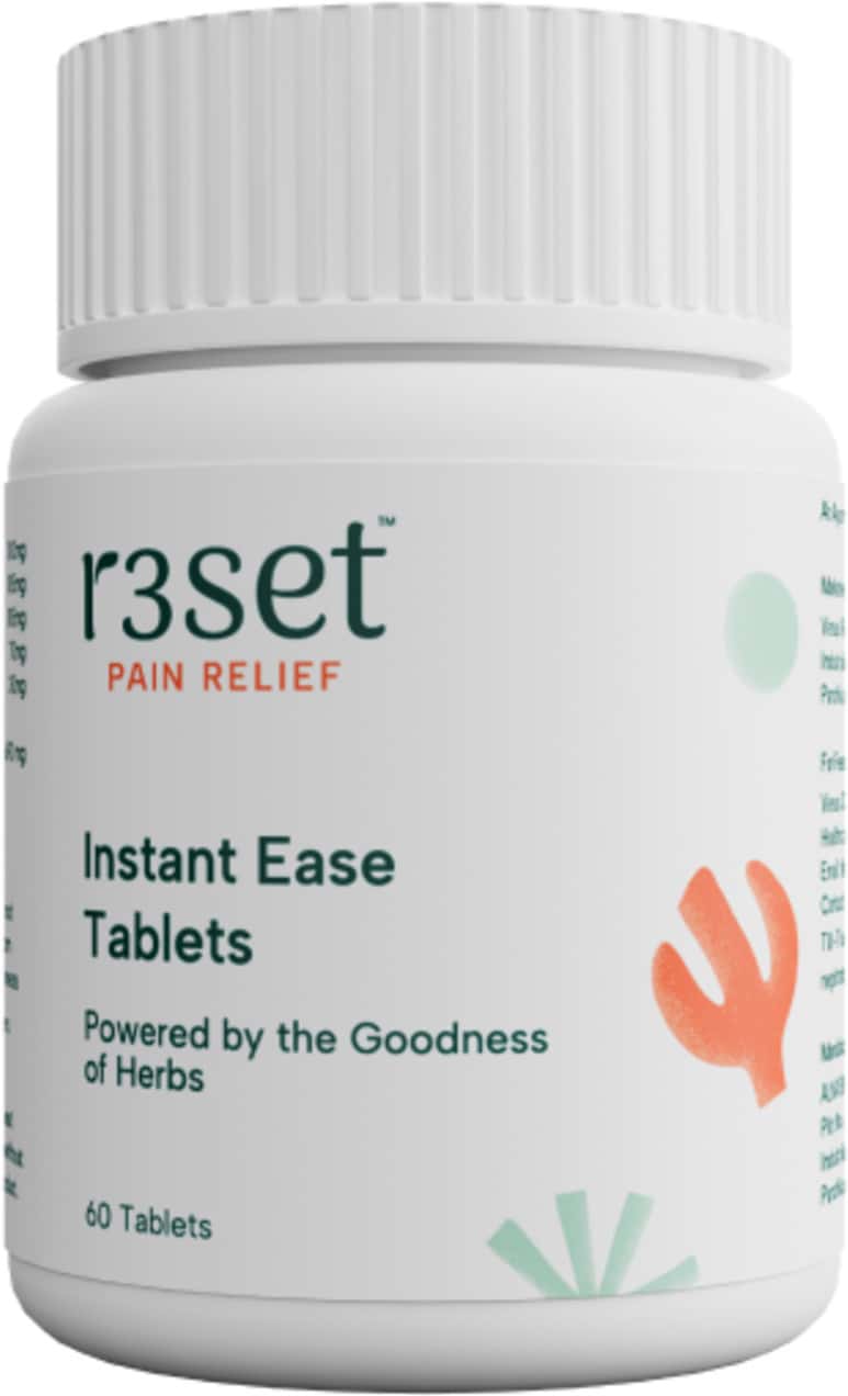 R3set 100% Natural Pain Relief Tablets | For Joint - Muscle - Knee - Neck & Nerve Pain | 60 Units