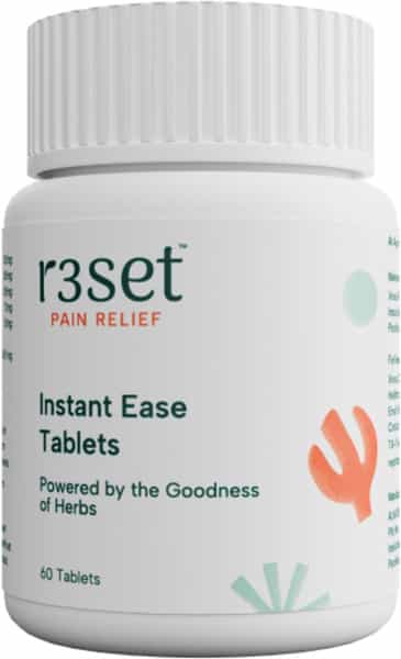R3set 100% Natural Pain Relief Tablets | For Joint - Muscle - Knee - Neck & Nerve Pain | 60 Units