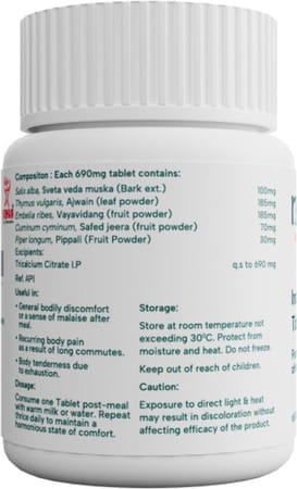 R3set 100% Natural Pain Relief Tablets | For Joint - Muscle - Knee - Neck & Nerve Pain | 60 Units