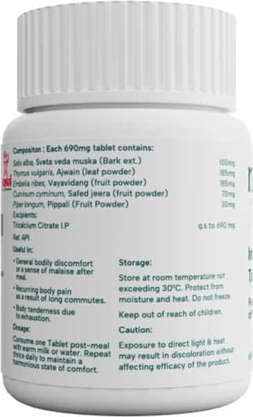 R3set 100% Natural Pain Relief Tablets | For Joint - Muscle - Knee - Neck & Nerve Pain | 60 Units