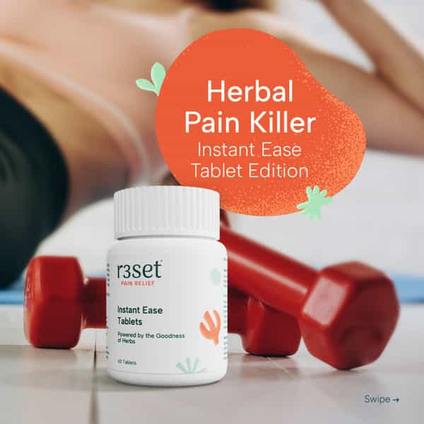 R3set 100% Natural Pain Relief Tablets | For Joint - Muscle - Knee - Neck & Nerve Pain | 60 Units