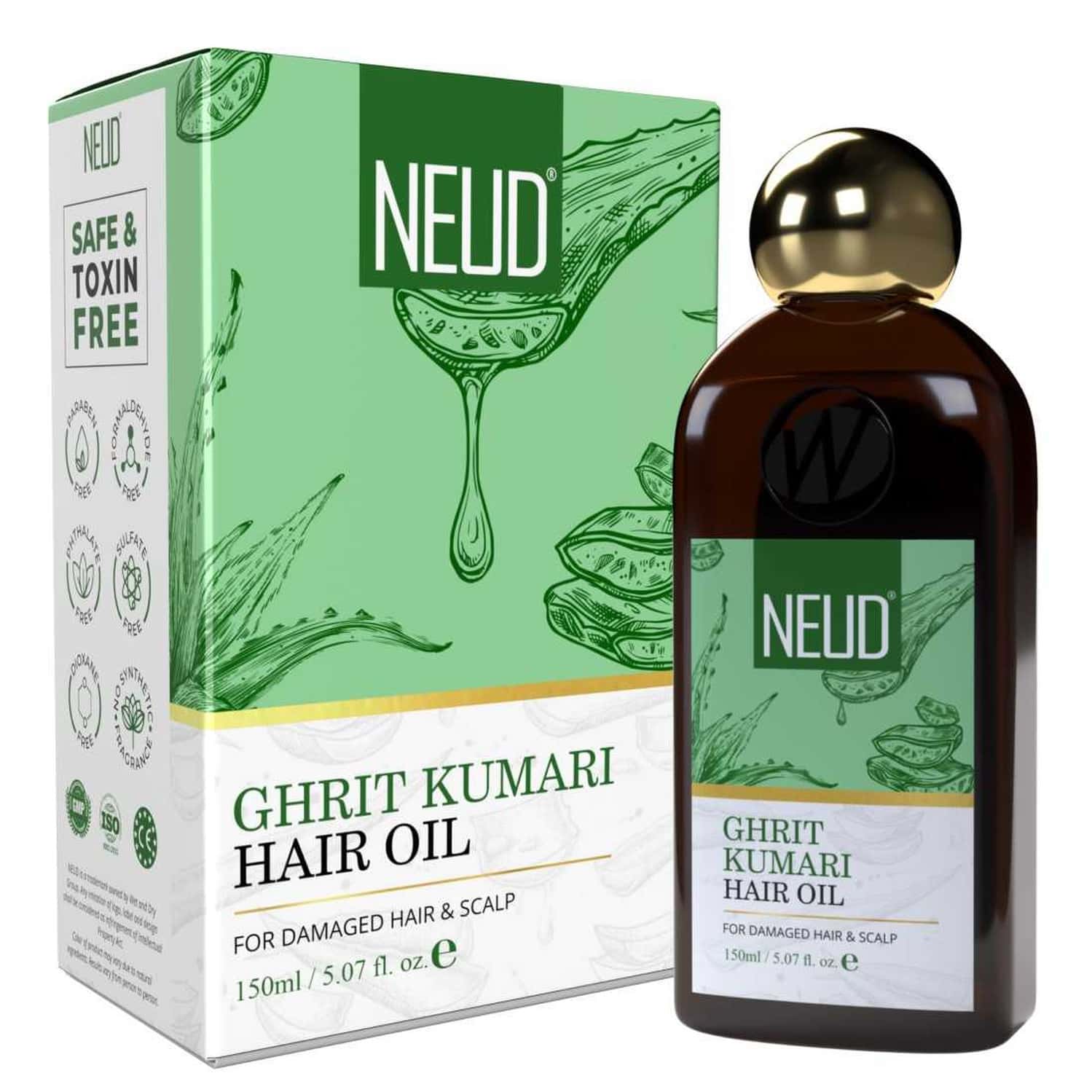 Neud Premium Ghrit Kumari Hair Oil For Men & Women - 1 Pack (150ml)
